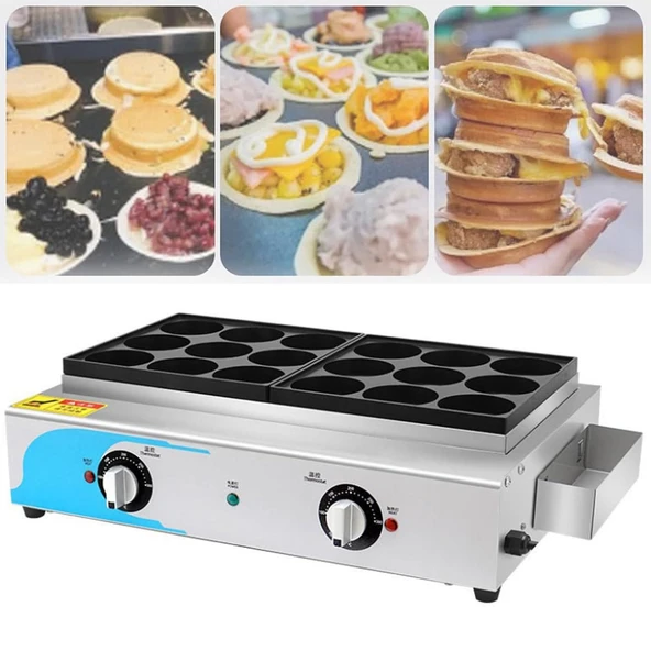 ToayNia Ticari Elektrikli Yumurtalı Burger Makinesi, Izgara Yumurtalı Burger Makinesi, 9/18 Kong, Sıcaklık Kontrolü 50-300°C, Hızlı Isıtma, Ev Kafe için, Fırın 18 ürün görseli 1