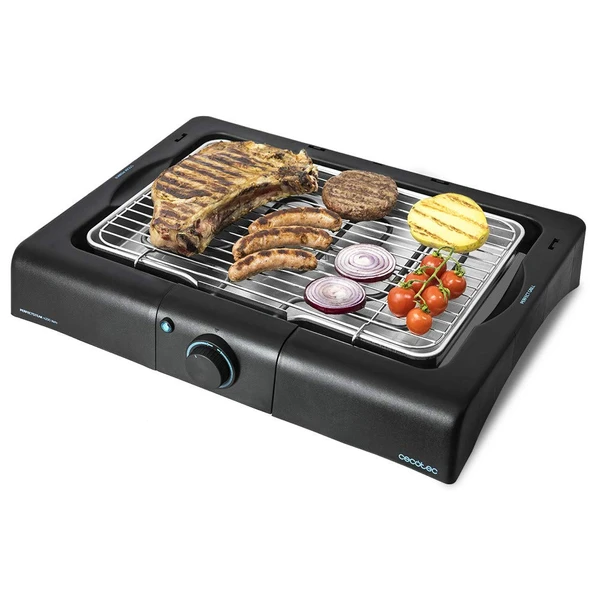 Cecotec PerfectSteak 4200 Yollu Elektrikli Izgara. Masa ızgarası, paslanmaz çelik ızgara ızgarası, yüksekliği 3 kademede ayarlanabilir, yağ damlama tepsisi, sıcaklığı ayarlanabilir, 2400 W. ürün görseli 1