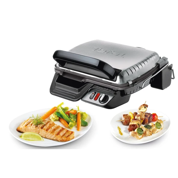 Tefal kontaklı ızgara 2'si 1 arada, sandviç makinesi, masa ızgarası/Barbekü olarak katlanabilir, çift ızgara yüzeyli, ayarlanabilir termostat, yapışmaz kaplama, 2000 W, 32 x 32 x 14 cm, GC3050 ürün görseli 1