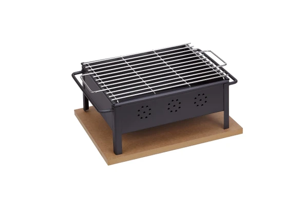 Sauvic 02906 paslanmaz çelik ızgaralı masa ızgarası 30 x 25 cm, siyah ürün görseli 1