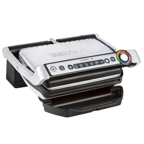 Tefal OptiGrill temaslı ızgara - 6 otomatik programlı elektrikli ızgara, pişirme seviyesi göstergesi ve otomatik sıcaklık ayarı, buz çözme ve manuel mod, çıkarılabilir yapışmaz kaplamalı plakalar ürün görseli 1