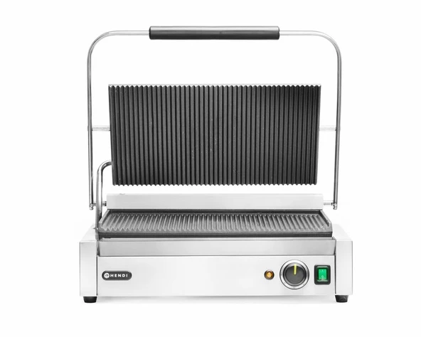 HENDI temaslı ızgara XL, panini, sandviç ve temaslı ızgara, maks. 300°C, 230V, 2700W, 548x415x(H)210mm, paslanmaz çelik ürün görseli 1