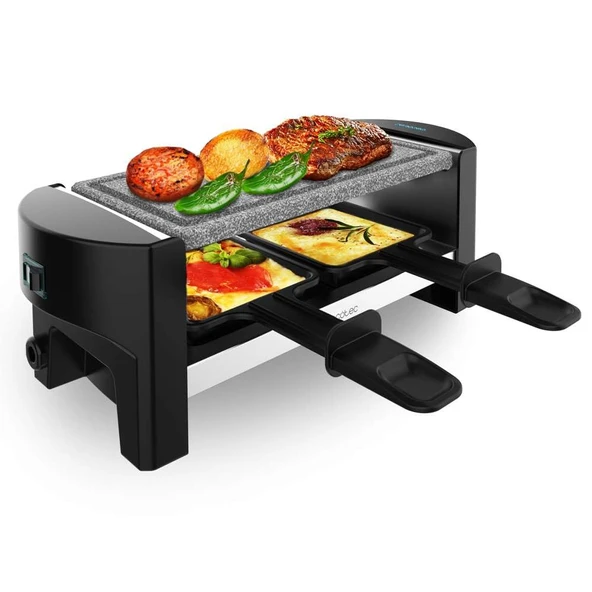 Cecotec Raclette, 2 kişilik elektrikli ızgara ile Raclette Cheese & Grill 3200 lomme AllStone. 320 W, rustik çelik kaplama, yapışmaz ızgara plakası, 2 tava ve 1 spatula dahil ürün görseli 1