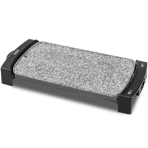 Cecotec Elektrikli Izgara Plakası Rock&Water 2000.RockStone Taş Kaplama, Ayarlanabilir Termostat, Bulaşık Makinesinde Yıkanabilir, 40 x 20 (2150 W, Gri ve Siyah) ürün görseli 1