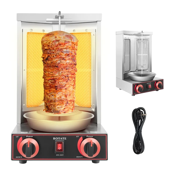 LKHDONG Döner Izgara Gazlı Dikey Izgara 3000W Elektrikli Izgara Masa Izgarası Elektrikli Izgara Tavuk Izgara Dikey Kebap Izgarası Sığır, Domuz, Tavuk için 360° Döner Izgara Makinesi ürün görseli 1