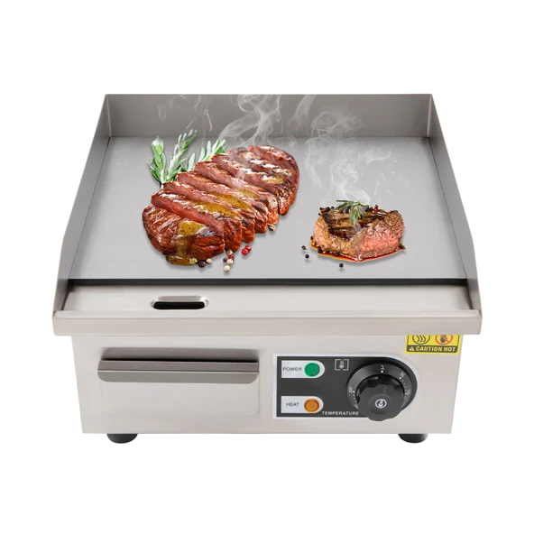 Elektrikli Izgara Plakası 2000W Ticari Izgara 50-300°C arası Ayarlanabilir Sıcaklık 2 Kürek ve 2 Fırçalı Elektrikli Düz Izgara Restoranlar için Izgara Plakası Paket Servis ürün görseli 1