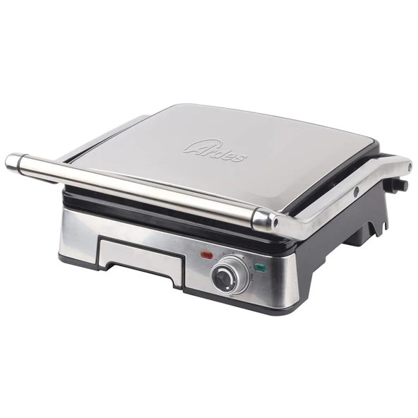 ARDES - Profesyonel elektrikli ızgara cihazı 1800W rulolar için 5 sıcaklık seviyeli elektrikli kontak ızgarası Çıkarılabilir ızgara plakalarına sahip ızgara cihazı büyük renkli çelik model AR1S40 ürün görseli 1