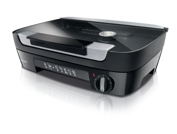 Philips HD6360/20 Avance Collection aroma infüzyonlu ve dumanlı ızgara aromalı masa ızgarası / 2000 watt, siyah ürün görseli 1