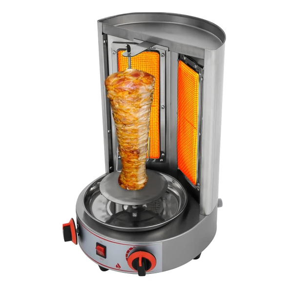Döner ızgarası masa ızgarası 4.3kW 360° dikey et lokantası jiroskopları ızgara Barbekü paslanmaz çelik gazlı döner makinesi özel ve iş için elektrikli ızgara ürün görseli 1