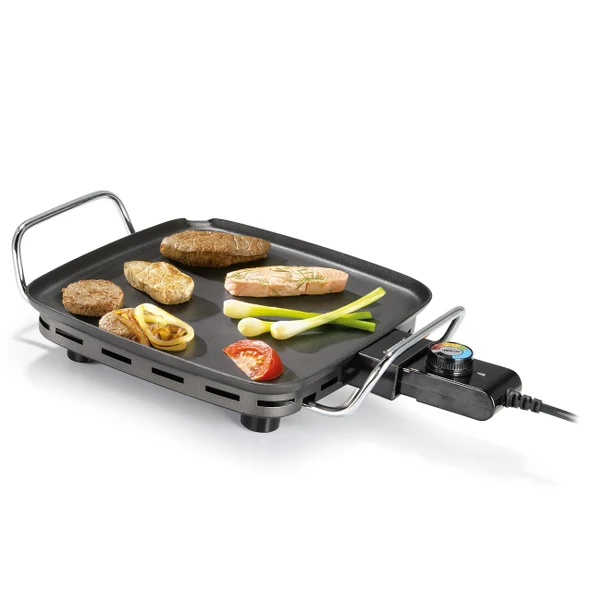 Princess Plancha Chef Mini Klasik siyah 28 x 28 cm 4 kişilik 1900 W alüminyum, 01.102210.01.005 ürün görseli 1