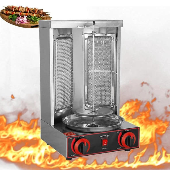 WEIMILOR Dikey Çevirme Shawarma Makinesi, Sharma Makinesi, Döner Izgara, Shawarma Izgara, Çevirme Fırını, Tavuk Çevirme Makinesi Elektrikli ürün görseli 1