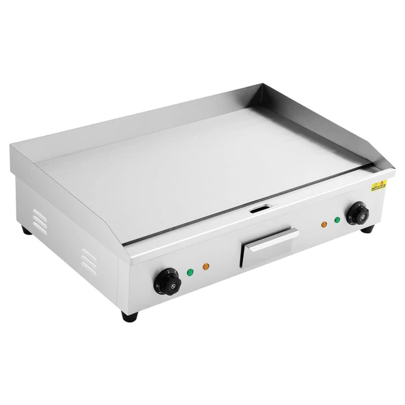 Elektrikli ızgara | Masa ızgarası elektrikli | Profesyonel Elektrikli Izgara Plakası | 4,4KW güç | 72,7x40cm (28,6x15,75") | 220V | Sıcaklık kontrolü (50-300°C) | Krep, et ve sebzeler için ürün görseli 1