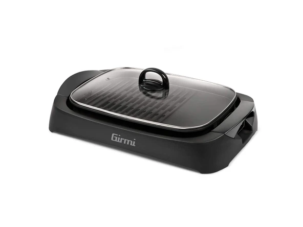 Girmi BQ90 Izgara ve Barbekü, 2200W, Temperli Cam Kapak, Dumansız, Doğal Taş, Sıcaklık Kontrol, Yağ Tepsisi, Siyah ürün görseli 1