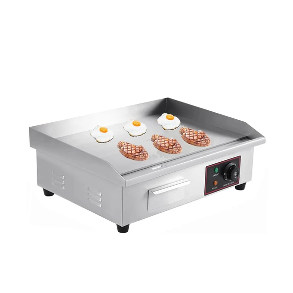 H-YEEU 3000W Elektrikli Izgara, Tezgah Üstü Izgara Plakası Paslanmaz Çelik Elektrikli Izgara 55 x 36 cm Balkon ve İç Mekan için, Sürekli Değişken 50-300 °C ürün görseli 1