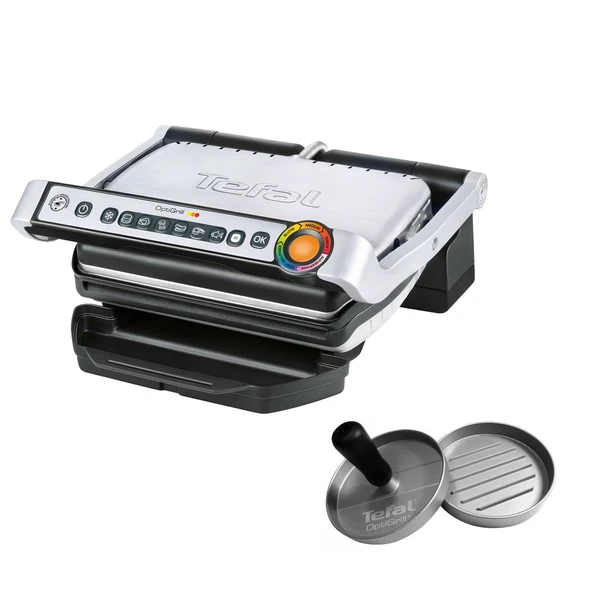 Tefal OptiGrill dahil. Hamburger presi GC702D.HB kontak ızgarası | 2.000 watt | Standart model | pişirme durumunun otomatik gösterimi | 6 önceden ayarlanmış ızgara programı | siyah/paslanmaz çelik ürün görseli 1