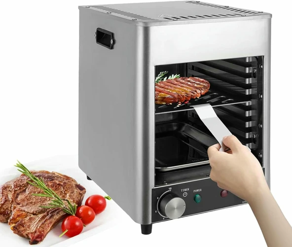 BTOIASYHF 1700W Elektrikli Et Izgarası, Ticari Kapalı Izgara, Otomatik Sigara İçme, Ekmek Kızartma Makinesi/Mikrodalga, Hava Fritözü, Sıcaklık ve Zaman Ayarı, 220V ürün görseli 1