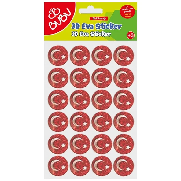 Bu-Bu Simli Eva Sticker Ay Ve Yıldız 24'lü Sticker ürün görseli 1
