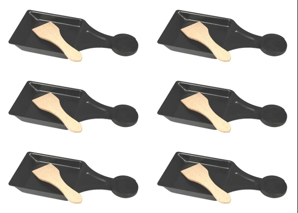 6'lı raclette tava seti ve ahşap spatula ürün görseli 1