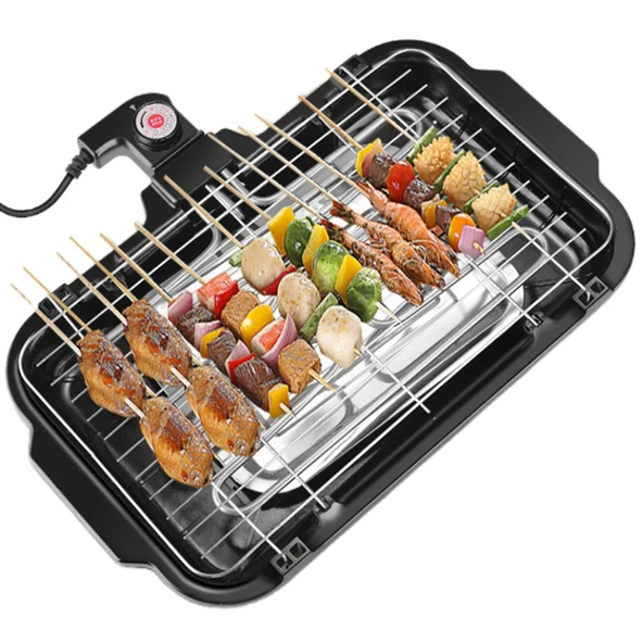 hxoity 2000W Kapalı Elektrikli Dumansız Izgara Küçük Masa Üstü Barbekü Izgara Paslanmaz Çelikten Yapılmış Ayarlanabilir Sıcaklık Kontrolü Eşit Isı Dağıtımı Çıkarılabilir ve Kolay Temizlenebilir ürün görseli 1