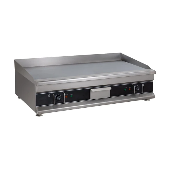 GastroHero Büyük Elektrikli Izgara Plakası I Pürüzsüz Elektrikli Izgara Plakası 998x398 mm I Catering için 2 Isıtma Bölgeli Elektrikli Masa Izgarası ürün görseli 1