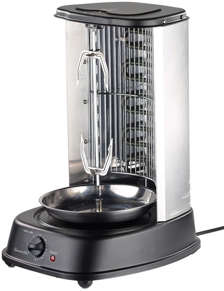 Rosenstein & Söhne kebap ızgarası: kebap ve jiroskop ızgarası, 2.000 watt, şiş çatallı orta şiş, zamanlayıcı (dikey ızgara, jiroskop makinesi, ızgaralar) ürün görseli 1