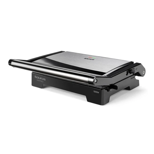 Taurus Crispy & Co - Elektrikli et ızgarası 1000 W, 180 ° açma, yapışmaz kaplama, yüzey 14,5 x 23 cm, dikey bölme, kablo bölmesi, PFOA içermeyen siyah ürün görseli 1