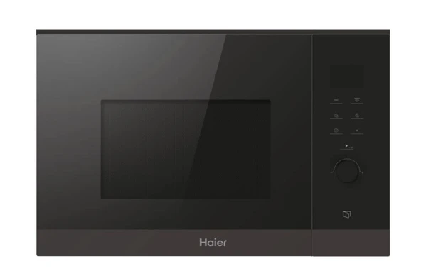 Haier SERİSİ 4 HWO38MG6HXB ızgaralı/nişli ankastre mikrodalga 38 cm / 8 güç seviyesi ızgara dahil, siyah ürün görseli 1