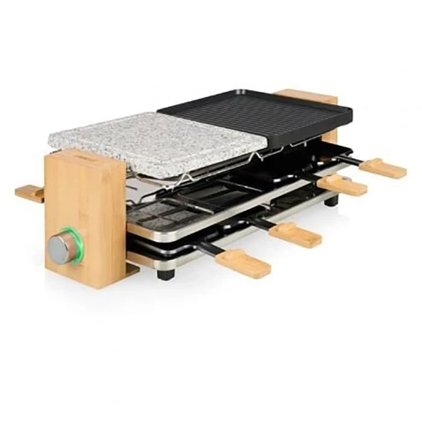 Princess Pure 8 Raclette yapışmaz kaplama, 8 tava siyah, taş, bambu ürün görseli 1