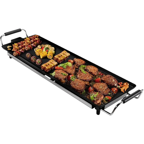 MAISON HUIS Elektrikli Izgara Plakası 1800W, Yapışmaz Kaplamalı Elektrikli Izgara, 70 x 23 cm, Masa Izgarası 5 Seviye Ayarlanabilir Sıcaklık, Teppanyaki Masa Izgarası ürün görseli 1