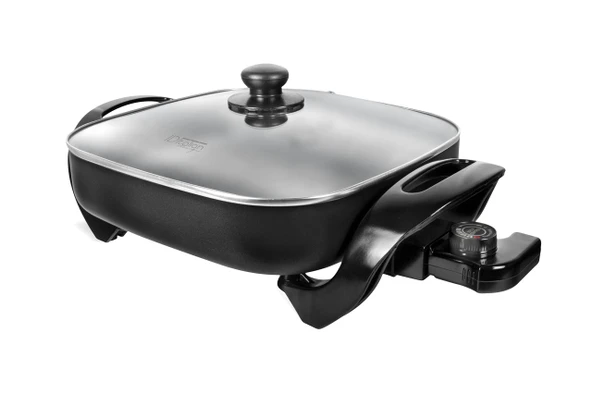 İtalyan Tasarımı - Izgara plakası, 1500 W, otomatik sıcaklık kontrolü, maks. 150 derece sıcaklık, 300 x 300 x 60 mm, kapak dahil ürün görseli 1