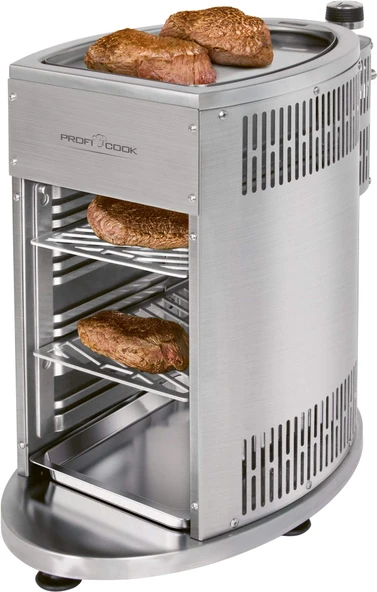 Profi Cook PC-GBS 1178 Sığır Izgarası, 800° yüksek performanslı ızgara, yüksek kaliteli paslanmaz çelik, 2 ızgara rafı dahil ısıtma fonksiyonu, yağ damlama tepsisi, basınç düşürücü ürün görseli 1