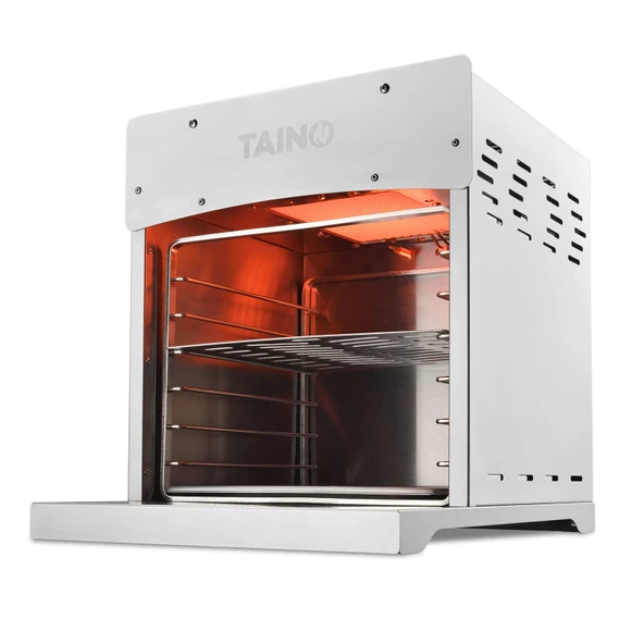 TAINO Üst Isıtmalı Izgara 800 Derece Yüksek Performanslı Izgara Dana Izgara Biftek (Gazla Çalışan - Pizza Taşlı XXL) ürün görseli 1