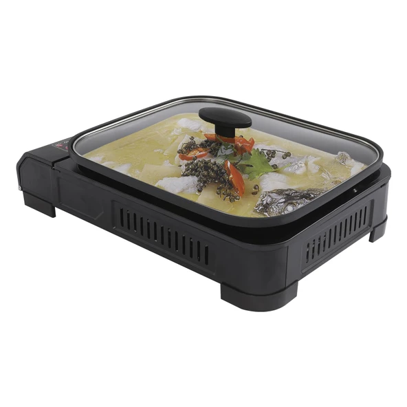Taşınabilir gazlı masa ızgarası, ızgara plakalı ve kapaklı kamp gazlı ızgara seti - kompakt, 2,1 kW, dış mekan, piknik ve bahçe için küçük gazlı ızgara ürün görseli 1
