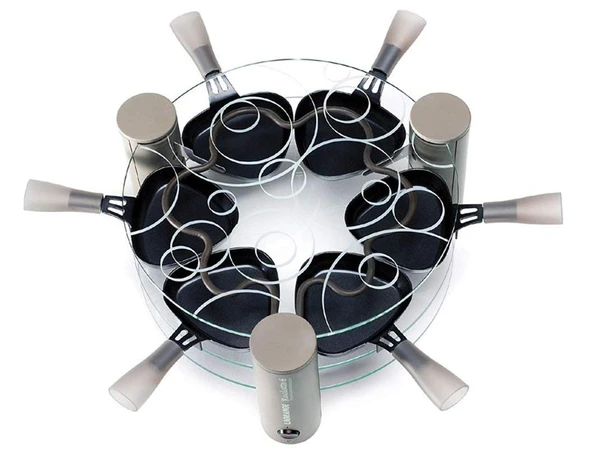 Maybaum R 6 tasarımcı raclette plastik ve camdan yapılmış, 6 tava ürün görseli 1