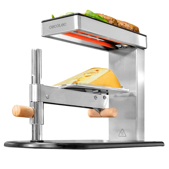 Cecotec Cheese&Grill 6000 Paslanmaz Çelik Raclette Izgara, 600W, Zarif Tasarım, Yapışmaz Alüminyum Üst Izgara Plakası, Ayarlanabilir Termostat, Ayarlanabilir Peynirlik ürün görseli 1