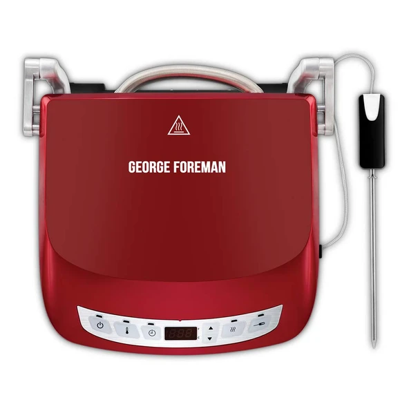 George Foreman 24001-56 fitness ızgarası hassasiyeti, akıllı çekirdek sıcaklığı sensörü, 5 farklı mod, temaslı ızgara, panini ve sandviç ızgarası, 29 x 19 cm ızgara yüzeyi, kırmızı ürün görseli 1
