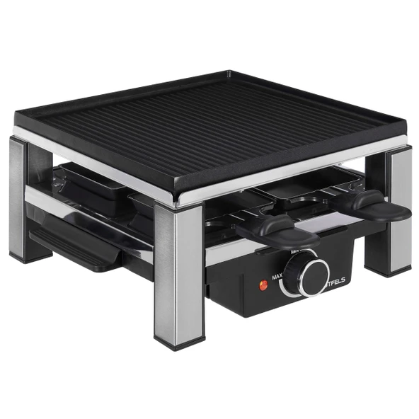 GUTFELS 4 tavalı raclette RACLETTE 4010 | 4 kişiye kadar | Yapışmaz kaplama | Ters çevrilebilir uç | Sürekli düzenleme | Bulaşık makinesinde yıkanabilir aksesuarlar | Kaymaz ayaklar 900W ürün görseli 1
