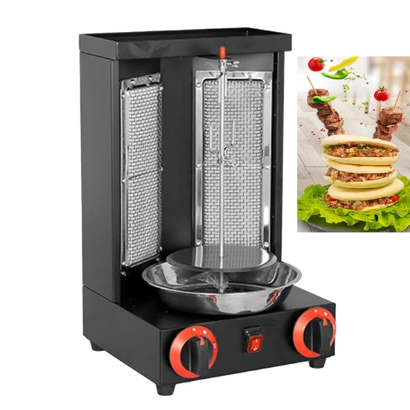 LHQYA Dikey Barbekü Izgarası, Sıcaklık Kontrol Panelli Paslanmaz Çelik Izgara, Düzgün Isıtma/Otomatik Dönüş/Çift Kontrol Isıtma/Hava Basıncı: 2800P, Izgara için Kullanılır ürün görseli 1
