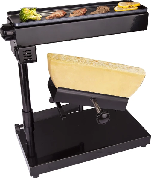 Bkitchen SKR 100 İsviçre peyniri raclette entegre mini ızgara plakası, geleneksel peynir eritme, peynir raclette, paslanmaz çelik ısıtma elemanı, ayarlanabilir termostat, 1000 watt, siyah ürün görseli 1