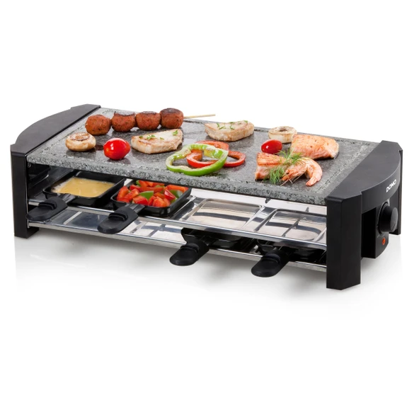 DOMO DO9186G 'Soğutma bölgeli' taş ızgaralı raclette - 8 P - 1300 W ürün görseli 1