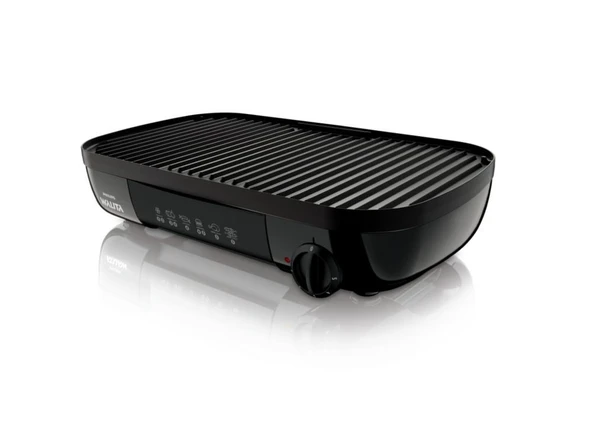 Philips HD6321/20 masa ızgarası (2000 W, nervürlü ve düz ızgara plakası), siyah ürün görseli 1