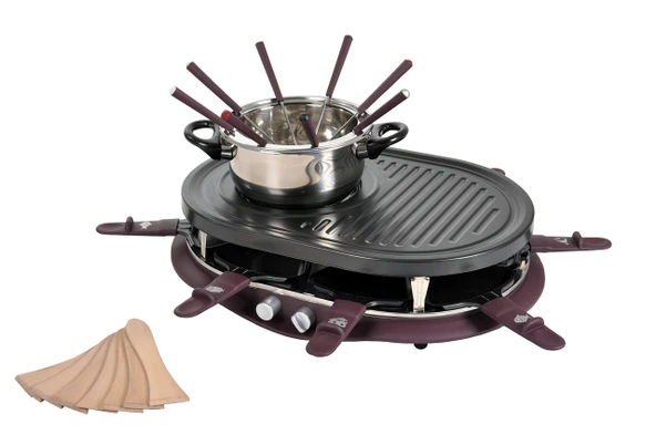 Team-Kalorik-Group TKG RAC 1009 FO CS 4 IN 1 çok işlevli raclette ve 8 kişiye kadar fondü ürün görseli 1