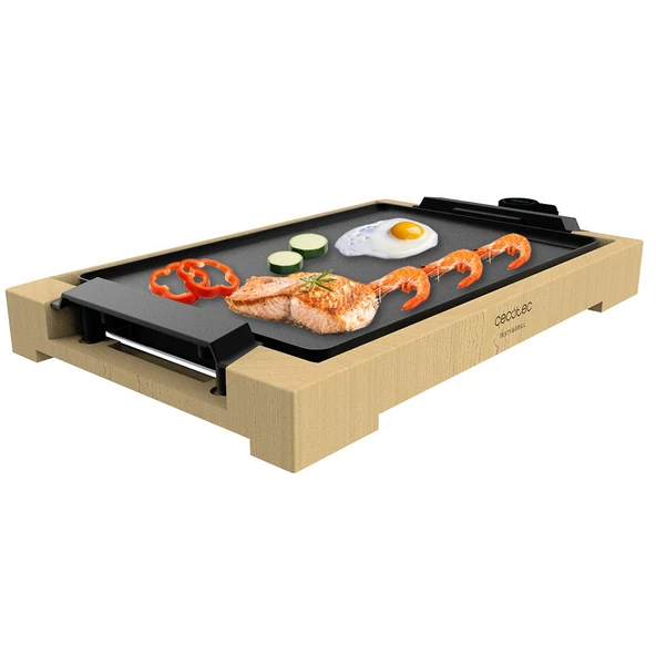 Cecotec Elektrikli Izgara Tabağı Tasty&Grill 2000 Bambu. 2000 W, bambu yapı, ayarlanabilir termostat, yapışmaz yüzey, alüminyum döküm kaplama, bulaşık makinesinde yıkanabilir ürün görseli 1