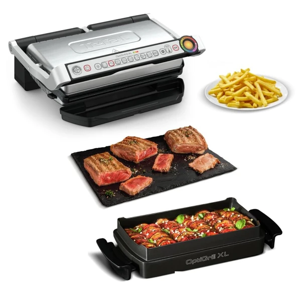 Tefal OptiGrill+ XL | Otomatik sıcaklık ayarlı temaslı ızgara | 9 otomatik program | XL ızgara alanı | fırın tepsisi dahil | GC724D12 ürün görseli 1