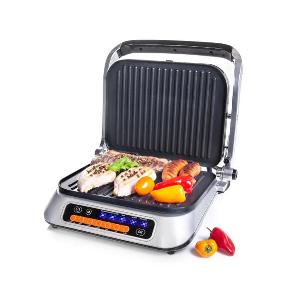 TZS First Austria dijital temaslı ızgara, masa ızgarası, 2100W, çıkarılabilir, yapışmaz kaplamalı plakalar, ideal ızgara sonuçlarıyla sağlıklı az yağlı ızgara, yağ damlama tepsisi, 180 derece açılma ürün görseli 1
