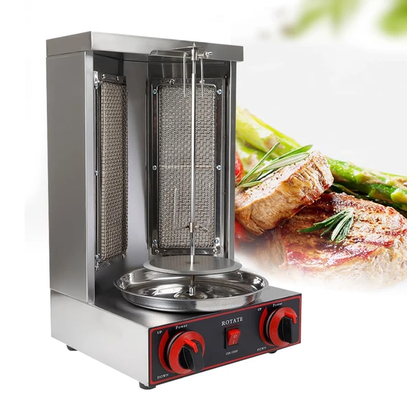Döner Izgara, 3000W Döner Makinesi, Elektrikli Gyros Izgara Tavuk Izgara Dikey Izgara, Tavuk Hindi Tacos Kebap, 30x30x48cm ürün görseli 1