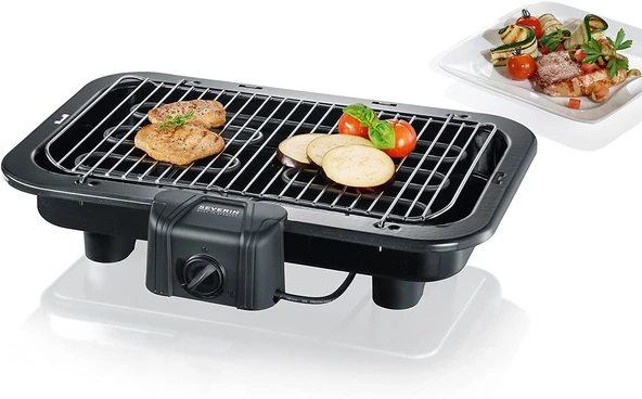 SEVERIN, PG 2790 barbekü/masa ızgarası (2.500W, ızgara yüzeyi, 41x26cm) siyah ürün görseli 1