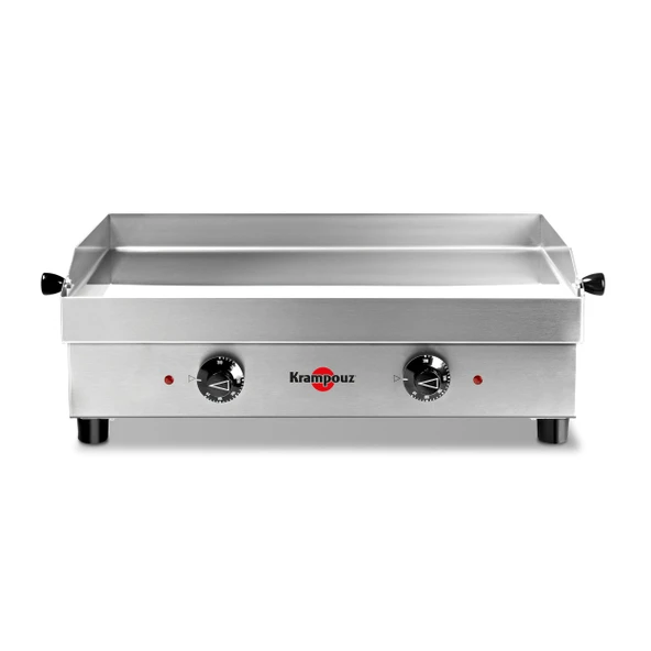 KRAMPOUZ Elektrikli Plancha SAMBA - Paslanmaz çelik ızgara plakası 54 x 33 cm - 2500 watt - 2 ızgara alanı - 2 termostat, 300 °C'ye kadar ayarlanabilir - Temizlemesi kolay - Fransız üretimi ürün görseli 1