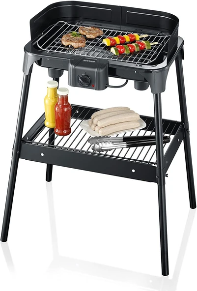 SEVERIN PG 2792 barbekü ızgarası (2.500 W, bağımsız ızgara, ızgara yüzeyi 41 x 26 cm) siyah ürün görseli 1