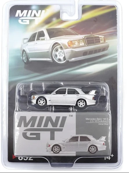 Mini GT Blister 852 Mercedes-Benz 190E 2.5-16 Evolution II Astral Silver blister paket ürün görseli 1